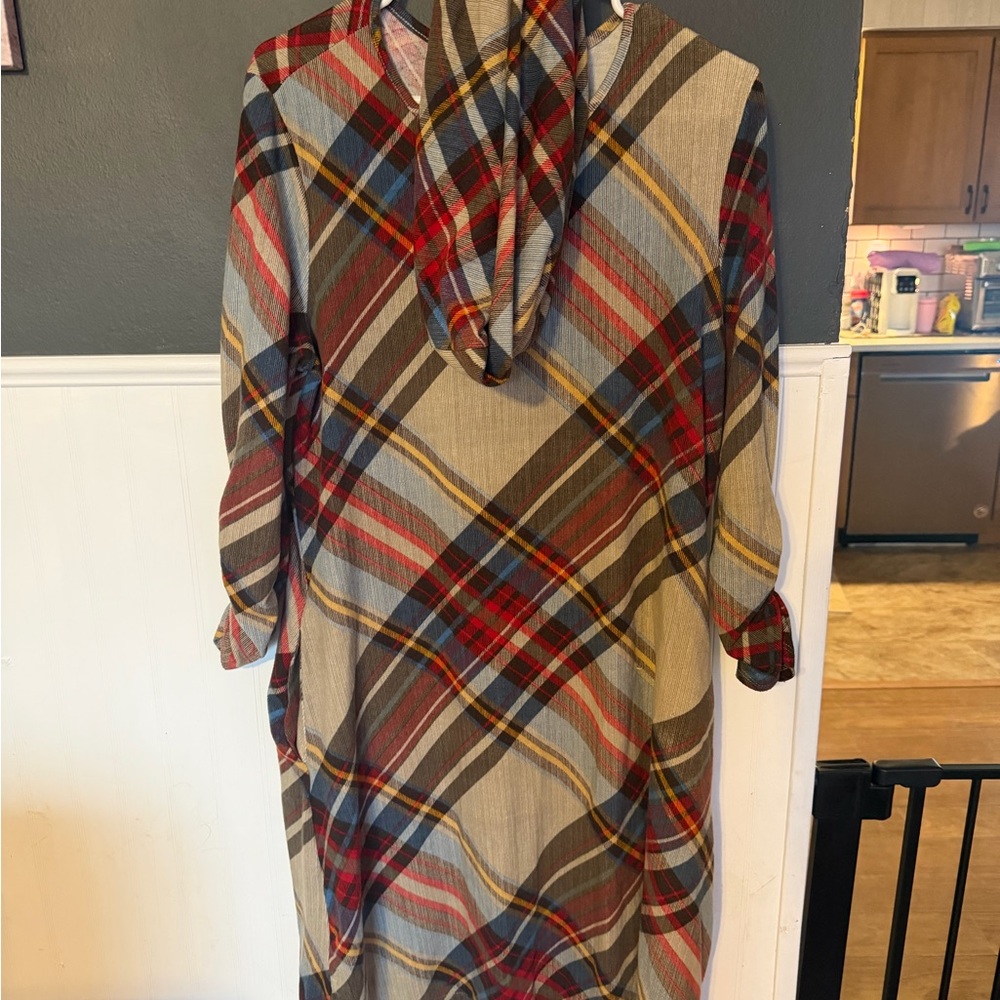 Robert Louis Red and Gray Plaid Dress